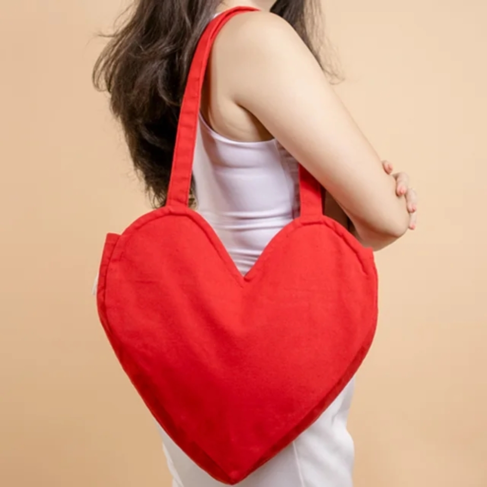 New 20ct Assorted Only Red, Black and A few PinkLeftLrg Sz Heart-Shaped Tote Bag